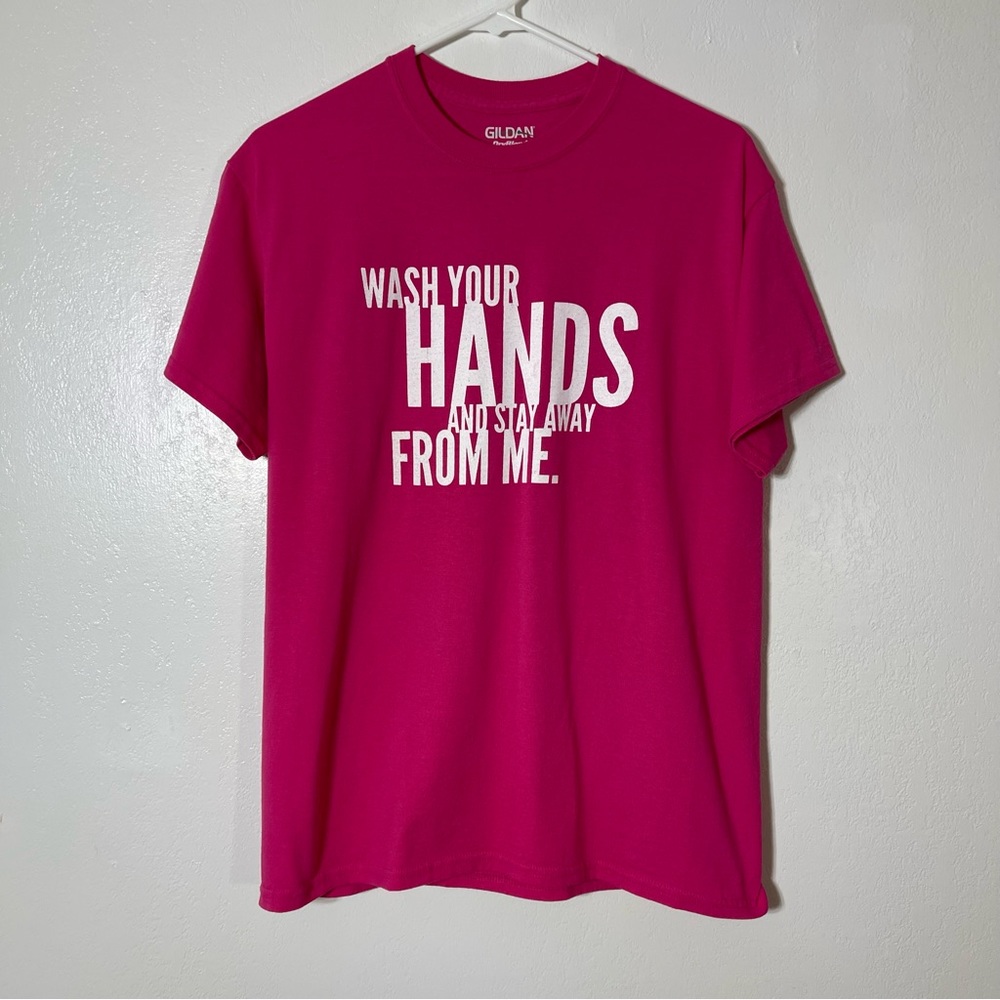 Gildan, Wash Your Hands T-Shirt. Size Medium. In excellent condition!